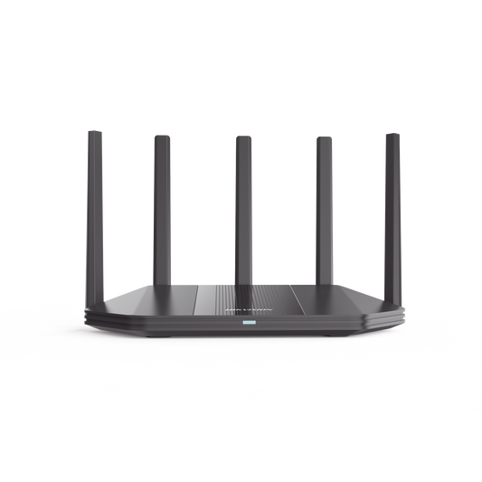 Router Inalámbrico / Wifi 6 / Hasta 3000 Mbps / Doble Banda AC (2.4 GHz y 5 GHz) / 4 Puertos 1000 Mbps / 5 Antenas Omnidireccional / Interior / Beamforming Optimizado / Administración Gratuita desde la Nube