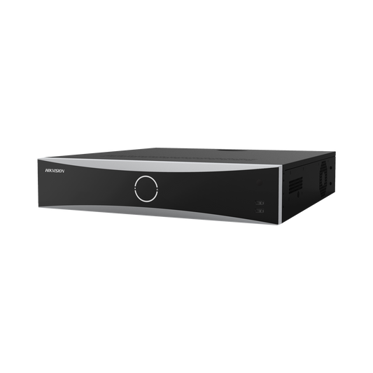 NVR 12 Megapixel (4K) / 32 Canales IP / Reconocimiento Facial / AcuSense (Evita Falsas Alarmas) / 8 Bahías de Disco Duro / 2 HDMI en 4K / Alarmas I/O