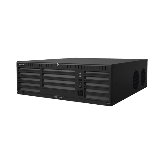 [Doble Poder de Decodificación] NVR 32 Megapixel (8K) / 128 Canales IP / AcuSense / ANPR / Conteo de Personas / 16 Bahías de Disco Duro / 2 Tarjetas de Red / Soporta RAID con Hot Swap / 2 HDMI en 8K / POS / Alarmas I/O / Smart Search