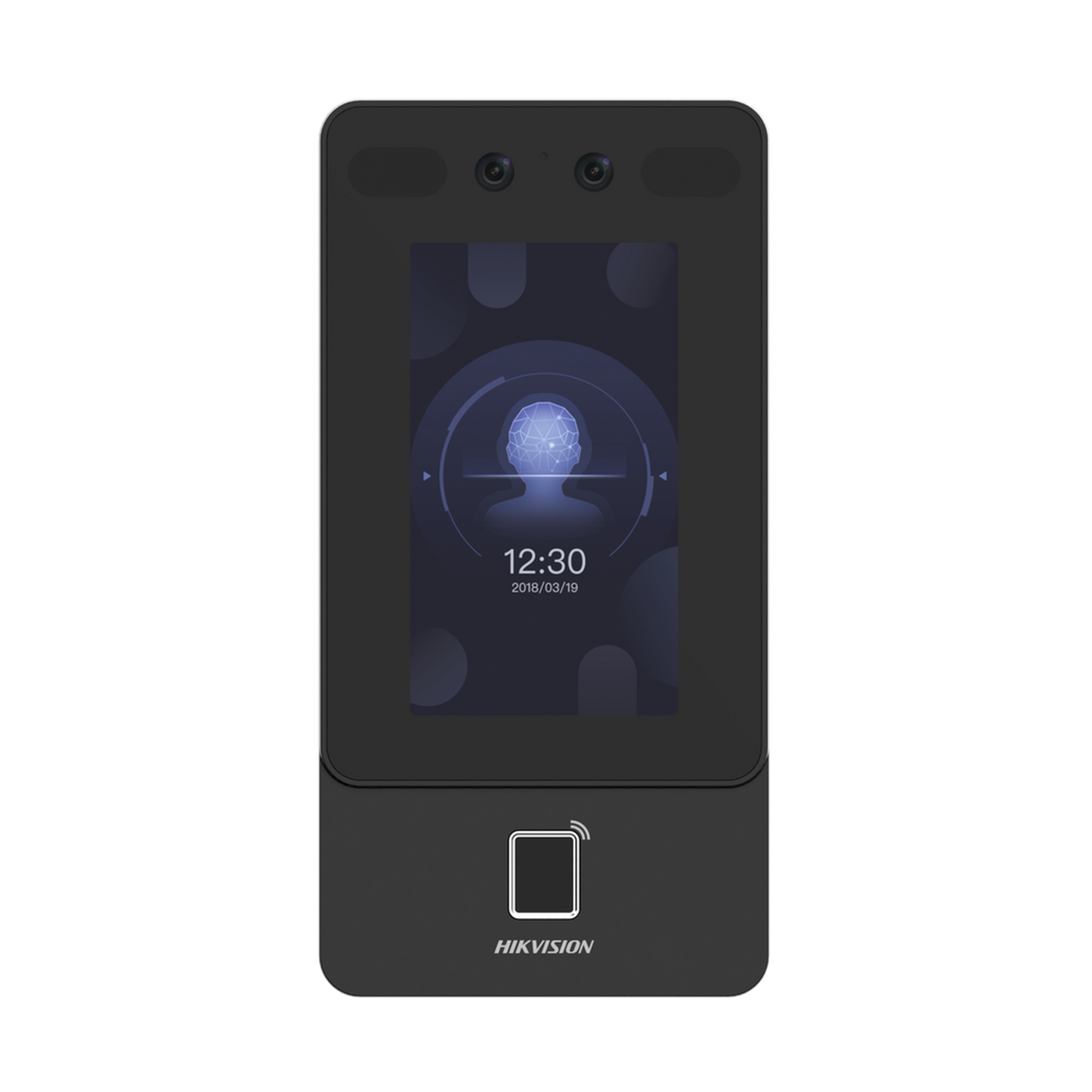 Terminal Min Moe PoE & WiFi de Reconocimiento Facial y Huella con Lector PROX EM / Exterior IP65 / Hasta 1.5 mts en Lectura de Rostro / Soporta P2P / 1,500 Rostros / 3,000 Huellas / Salida 12 Vcd para Chapa / PoE / SIP Estandar / HIK-IA