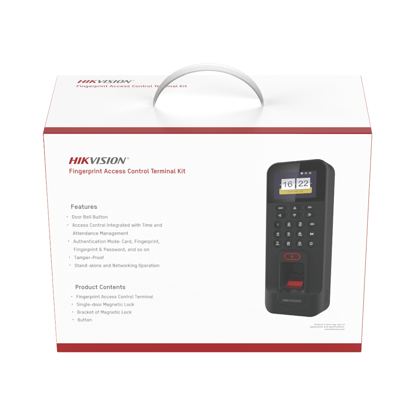 Kit de Control de Acceso TODO INCLUIDO con Lector de Huellas y Tarjetas / 3,000 Huellas / Compatible con App Hik-Connect / Incluye Electroimán Botón de Salida y Montajes Z y L para imán (DS-K1T804)