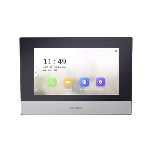 Monitor IP WiFi Touch Screen 7" para Videoportero IP / Vídeo en Vivo / PoE Estándar / Apertura Remota / Llamada Entre Monitores / Audio de dos vías / Policarbonato