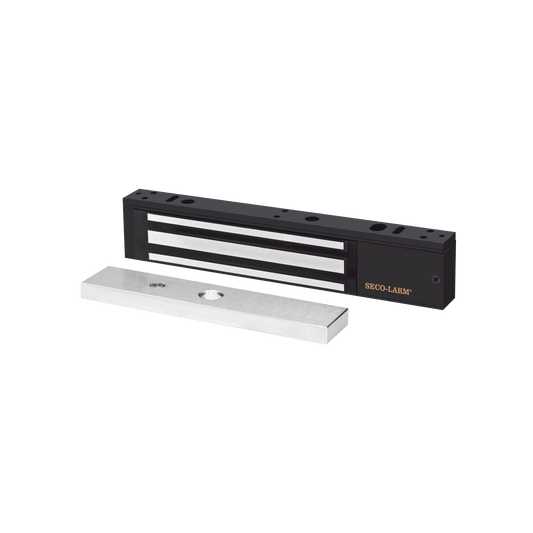 CERRADURA ELECTROMAGNETICA DE 600LB EN COLOR NEGRO CON SENSOR DE ADHERENCIA Y LED DE STATUS