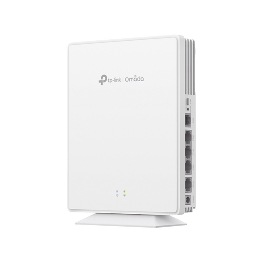 Punto de Acceso GPON Omada / WiFi 6 AX1800 / 1 puerto GPON / 1 Puerto FXS / 4 Puertos 10/100/1000 RJ45 / Wi-Fi 6 AX1800 / Mesh Omada / Configuración por Controlador o Stand-Alone / Para Montaje en Escritorio-Pared