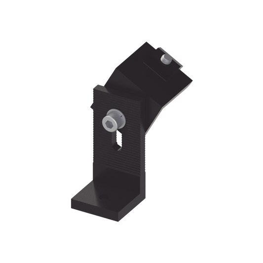 Soporte L para fijación de riel 5 Y 8 en techo de concreto anodizado negro