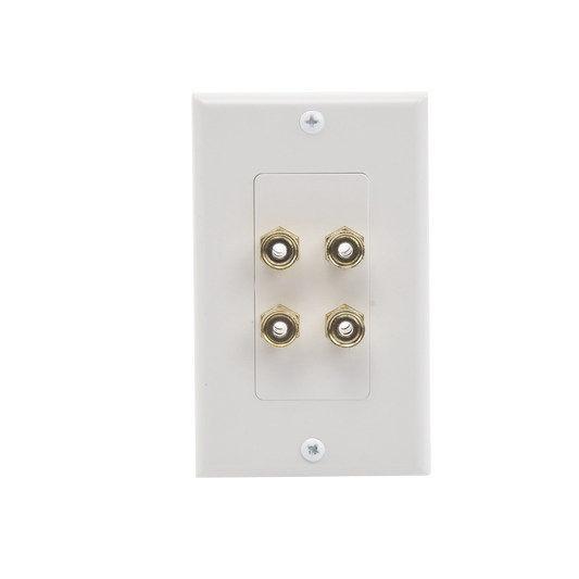 Placa de Pared | Postes de Unión Tipo Banana | Conexión para 2 Altavoces | Fácil Instalación | Conectores Chapados en Oro