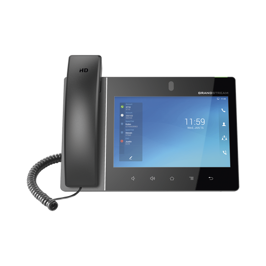 Teléfono IP Android 11, 16 líneas SIP con 16 cuentas, pantalla táctil 8", puertos Gigabit, Wi-Fi, Bluetooth, PoE, codec Opus, IPV4/IPV6 con gestión en la nube GDMS