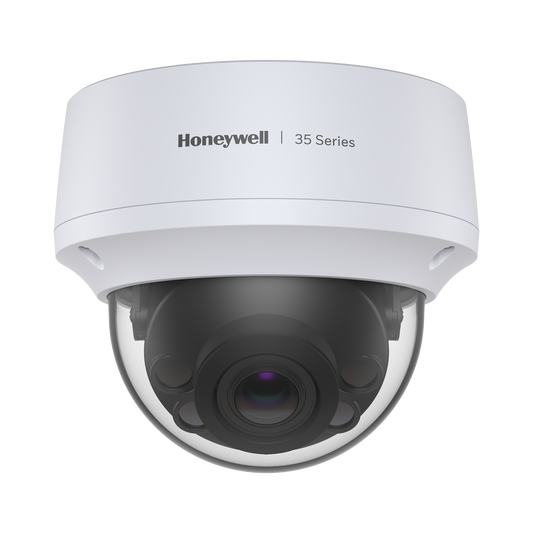 Domo IP 5 Megapixel / Lente Mot. 2.7 a 13.5 mm / 50 mts IR / Ultra Baja Iluminación / NDAA / ONVIF / IP67 / IK10 / H.265 / IA (Filtro de Humanos y Vehiculos) / Merodeo / Conteo de Personas / PoE / Audio y Alarmas I/O / Serie 35