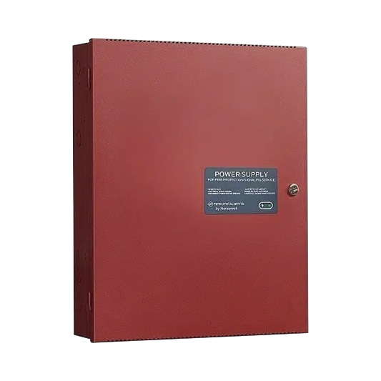 Fuente de Alimentación Remota / 10 Amperes / 3 Entradas / 7 Salidas NAC o Auxiliar de 24 Vcc / Compatible con paneles Notifier, Farenhyt, Silent Knight y Fire-Lite / Gabinete Rojo