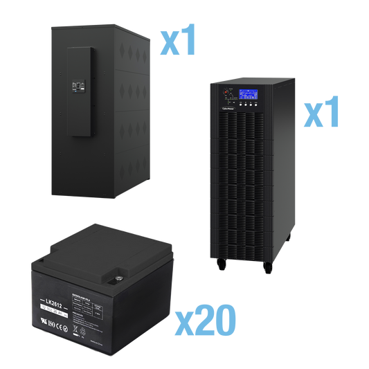 UPS Trifásico de 30 kVA/27 kW, Topología Online Doble Conversión, Voltaje de 208/220 Vca de L-L, Respaldo de 5 Minutos al 100% de Carga, Incluye Módulo y Banco de Baterías