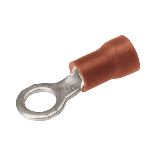 Zapata Terminal de Ojillo para Tornillo 1/8 in (3 mm) calibre 22-16 AWG con aislamiento de vinilo.