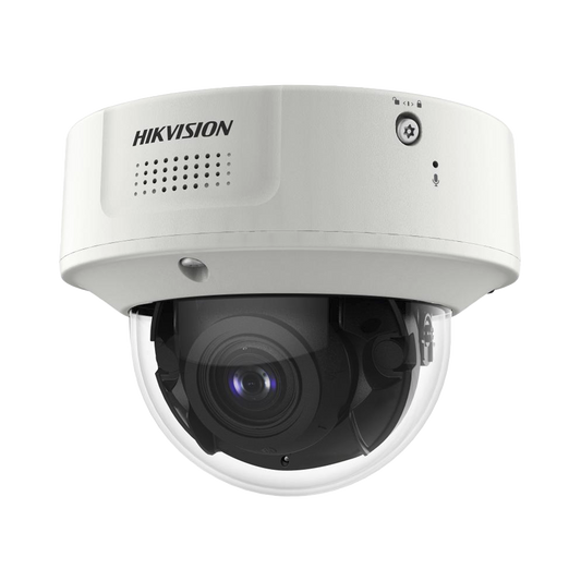 Domo IP 4 Megapixel / Lente Mot. 2.8 a 12 mm 2 / 40 mts IR EXIR / 2 Analiticos Simultaneos / DeepinView / 2 Micrófonos Integrados / IP67 / IK10 / H.265+ / WDR 150 dB / Captura Facial / Búsqueda por Atributos /