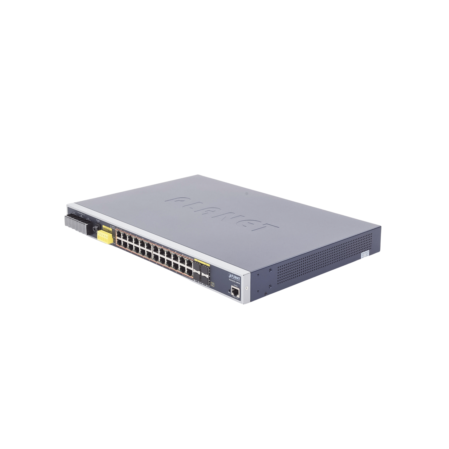 Switch PoE Industrial Capa 3, Con 24 Puertos PoE Gigabit 802.3af/at, 4 Puertos SFP Compartidos 100 / 1000X, Soporta temperaturas extremas de -40 ~ 75°C