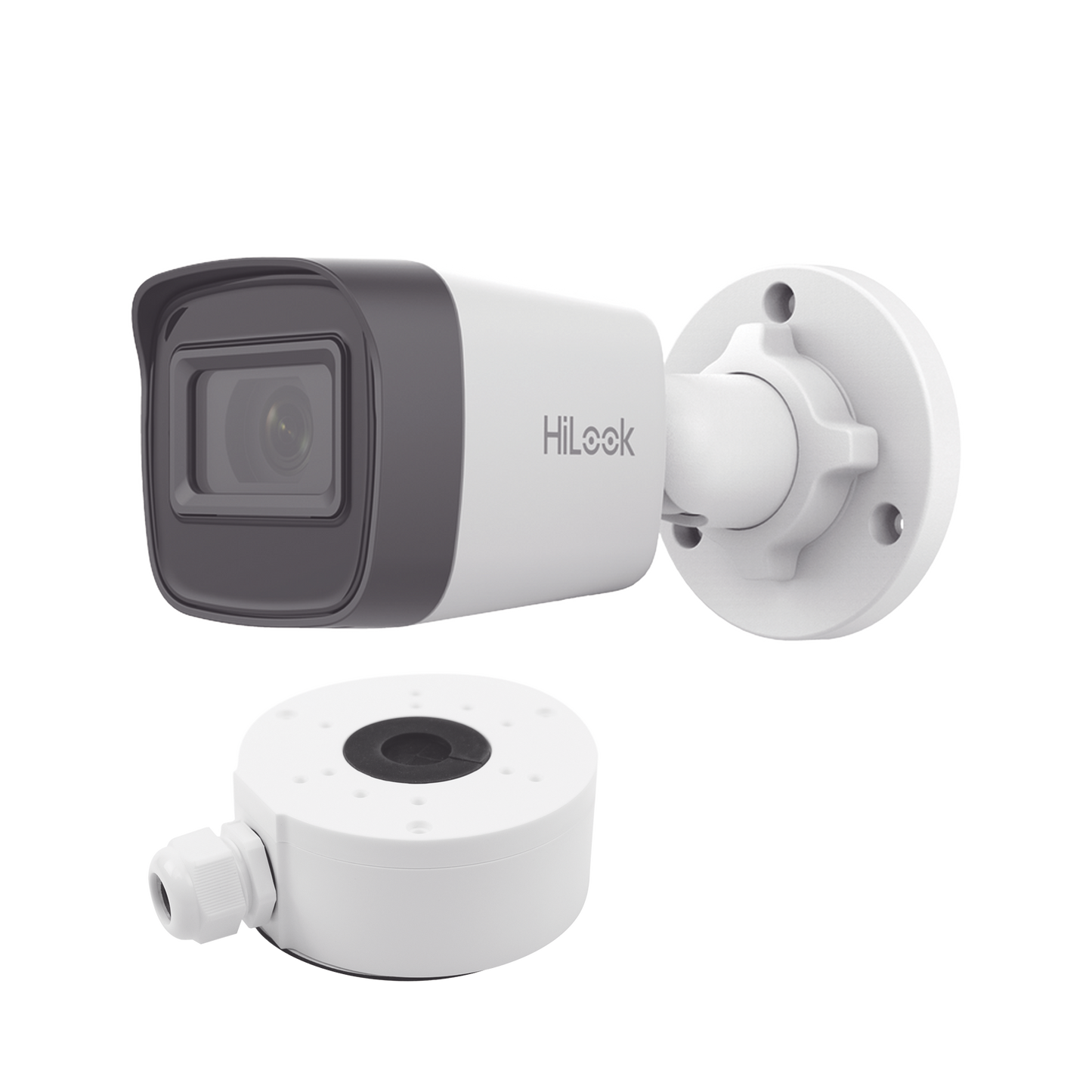 HiLook Series / Bala IP 4 Megapixel / 30 mts IR / Exterior IP67 / PoE / dWDR / Lente 2.8 mm + Caja de conexión DS-1280ZJ-XS