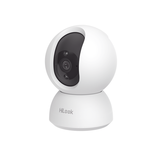 Mini Domo PT IP 2 Megapixel / Lente 4 mm / 10 mts IR / WiFi / Compatible con HiLook Vision App / ACUSENSE Lite (Detección de Humanos) / Uso Residencial / Audio de Bidireccional / Memoria Micro SD / H.265+