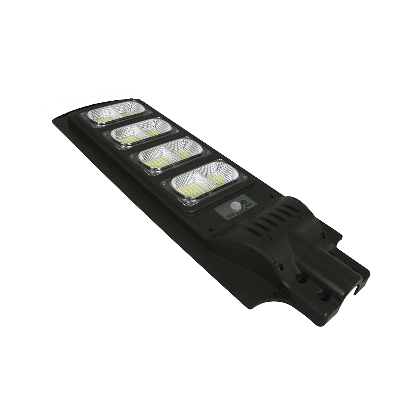 Luminaria con Panel Solar y Sensor de Movimiento de 160 W/ Luz fría 6 500 K/ Dimensiones 720 x 240 mm / Ángulo de Luz 120°.