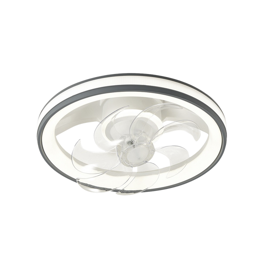 Ventilador de Techo con Luminario LED de 110 V CA 50/60 Hz / 88 W /4500 Lm / 6500 - 4 000 - 2 700 K /3 Tonos de Luz / 500 mm / 6 Velocidades / Dimeable /Color Blanco y Gris.