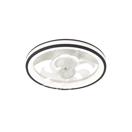 Ventilador de Techo con Luminario LED de 110 V CA 50/60 Hz / 88 W /4500 Lm / 6500 - 4 000 - 2 700 K /3 Tonos de Luz / 501 mm / 6 Velocidades / Dimeable / Color Blanco y Negro.