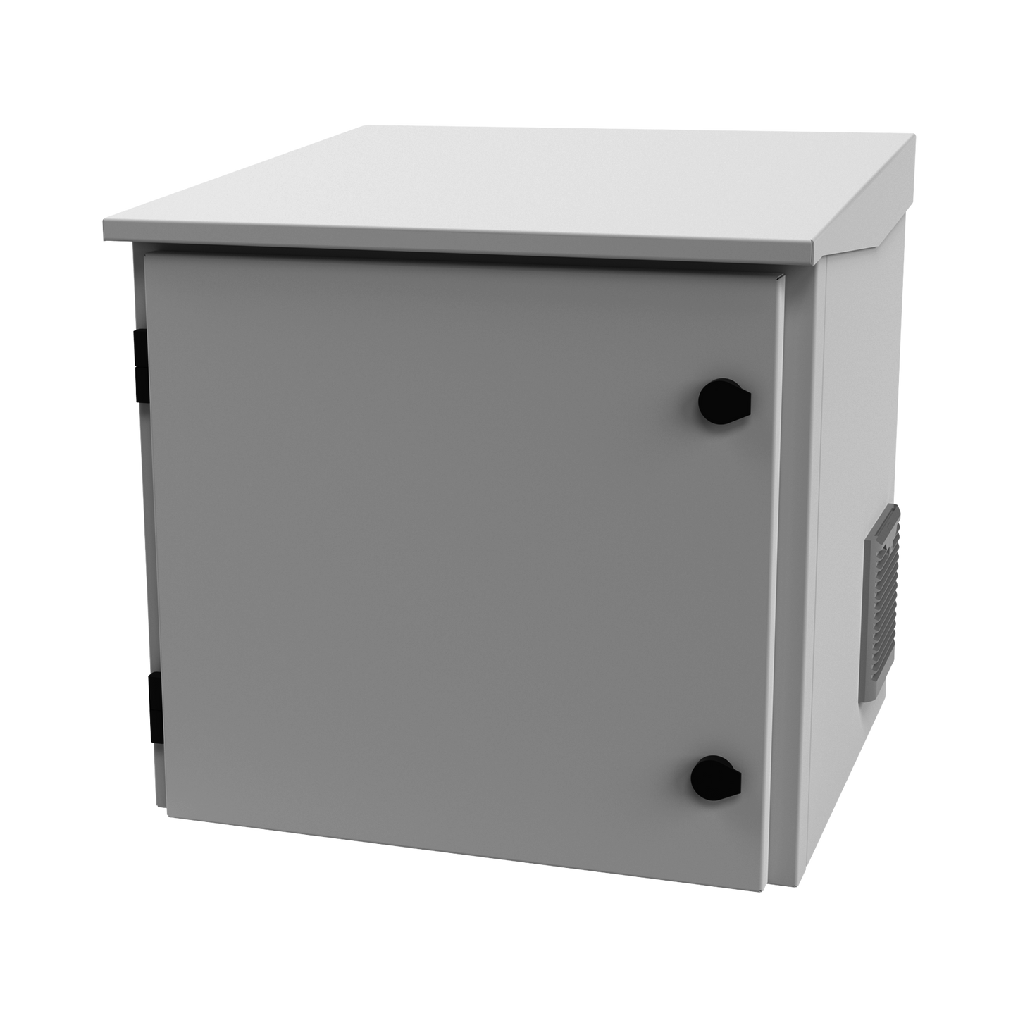 Gabinete de Exterior con Rack de 19" de 9UR con Ventiladores y Termostato, Se envía el Gabinete armado, (Montaje a poste o torre se vende por separado).