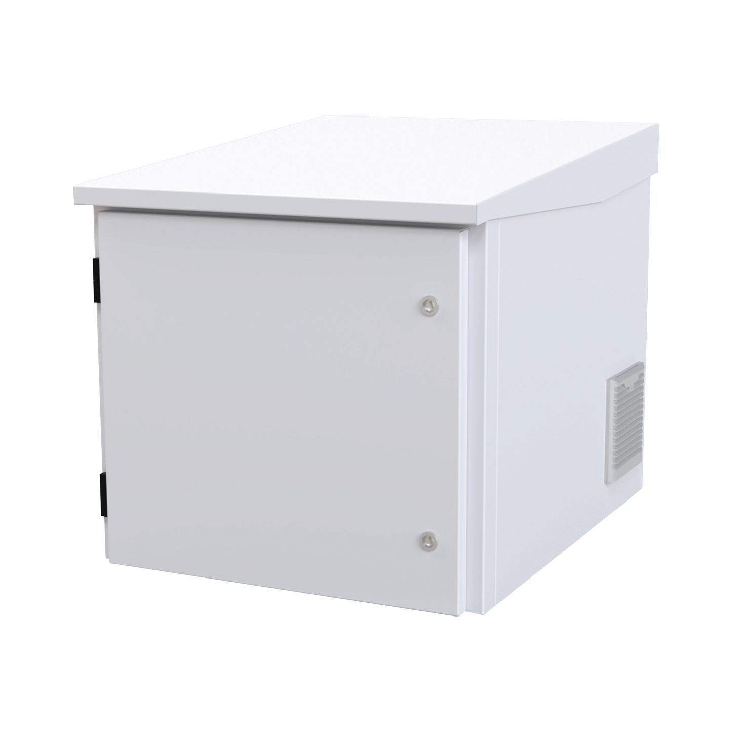 Gabinete PROFUNDO hasta 705 mm de profundidad, de Exterior de 9UR con Ventiladores y Termostato, Se envía el Gabinete Armado, (Montaje a poste o torre se vende por separado).