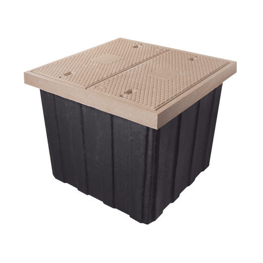 Registro de Fibra Óptica Carretero 115x115x100cm, 2 Tapas, Resistencia 20 Toneladas, Uso Vehicular Pesado