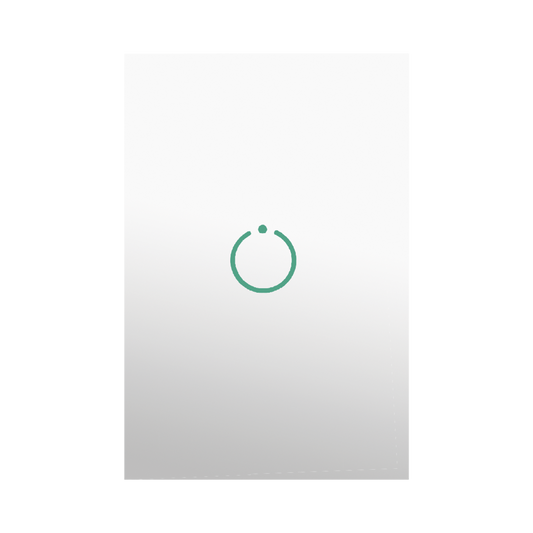 (ZWAVE) Interruptor On/Off panel táctil touch inalámbrico Zwave Plus 1 boton. No requiere cable neutro, Compatible con Hubitat HC8, Álula M2M, otros