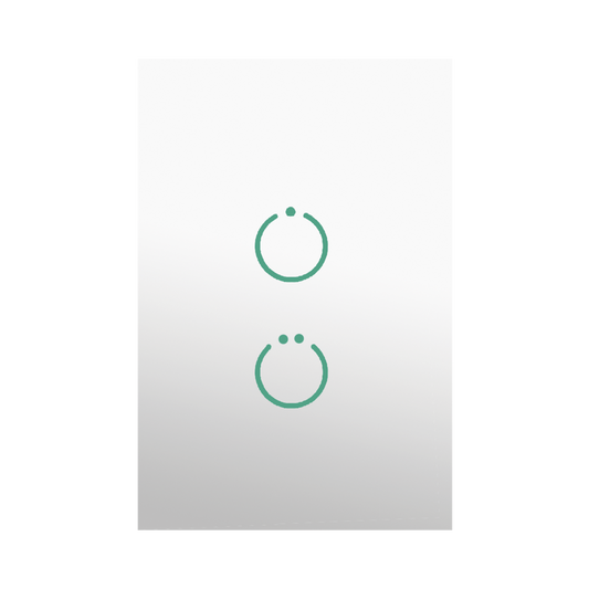 (ZWAVE) Interruptor On/Off panel táctil touch inalámbrico Zwave Plus 2 botones. No requiere cable neutro, Compatible con Hubitat HC8, Álula M2M, otros