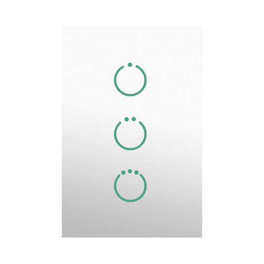 (ZWAVE) Interruptor On/Off panel táctil touch inalámbrico Zwave Plus 3 botones. Compatible con Hubitat HC8, Álula M2M, otro