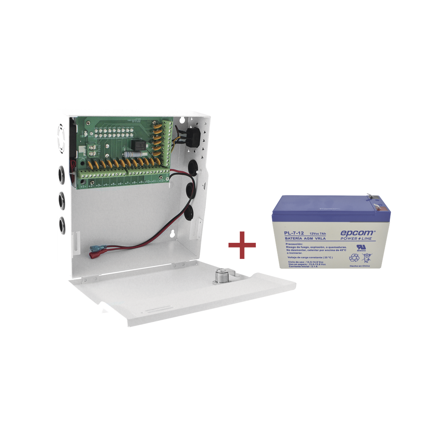 Kit / Fuente con 18 salidas / 20 Amperes totales / Ajuste de voltaje de 11-15 V / 20 A modelo PLK12DC20ABK / + Batería incluída LK712