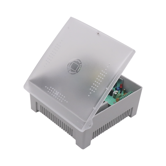 Fuente de Alimentación con Gabinete de 4 Salidas de 11 - 15 Vcc / 5 Amper / Voltaje de Entrada: 96 - 264 Vca / Soporta Protección contra Sobrecorriente de Salida, Protección contra Cortocircuito / Led Indicador