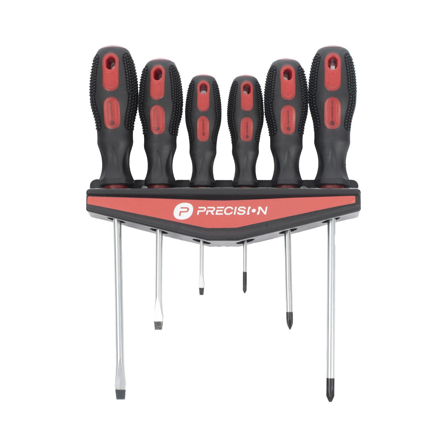 Juego de 6 desarmadores CrV con organizador y Mango Bicolor.