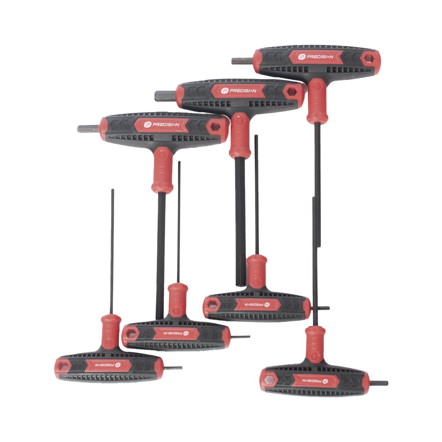 Juego de 7 Llaves Hexagonales ( Allen ) Milimétricas con Mango T.