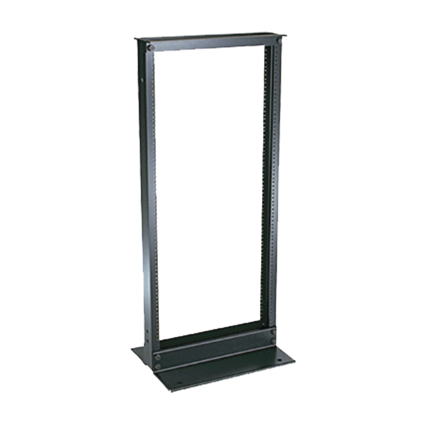 Rack de Dos Postes Estándar de 19 in, Rieles Numerados y Roscados #12-24, Fabricado en Aluminio, 24 Unidades de Rack, Color Negro