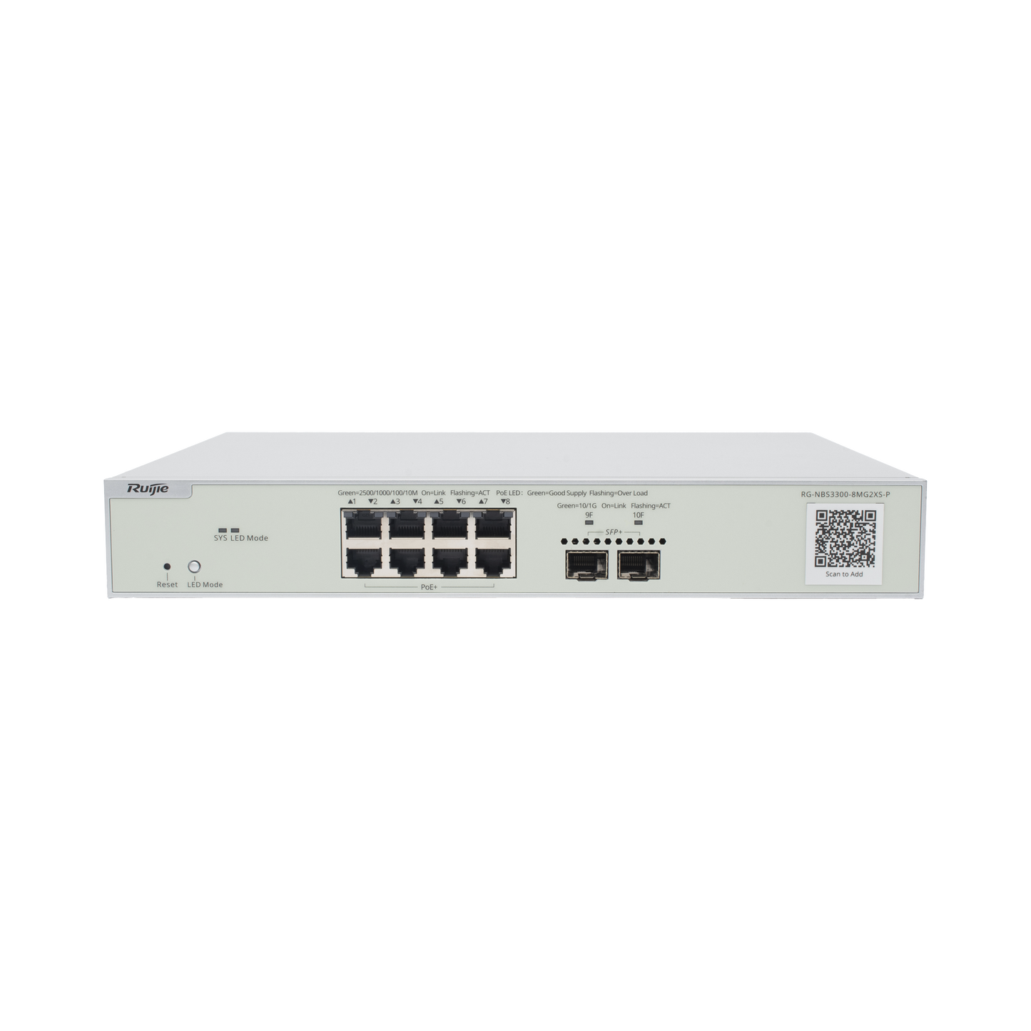 Switch Multi-Gigabit PoE+ Capa 2 con 8 Puertos 2.5G PoE+ hasta 240W y 2 Uplink SFP+ 10G ,Administrable Cloud, Diseñado Para Access Points WiFi 6/7