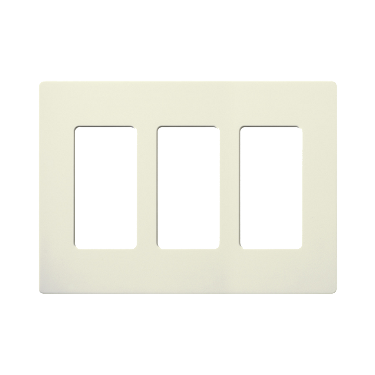 Placa de pared 3 espacios, color blanco, para atenuador (dimmer), switch ó control remoto PICO inalámbrico.