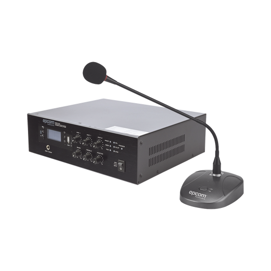 KIT de Amplificador de 120W Modelo SFB120 | más Micrófono de Escritorio Modelo SF621A