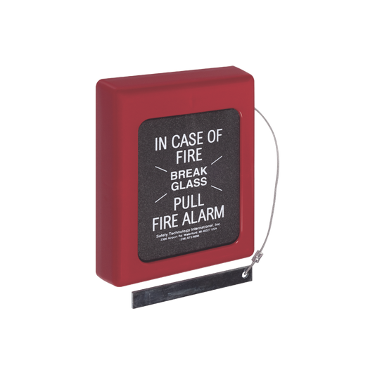 Protector Con Cristal, Rómpase En Caso De Incendio Para Estaciones De Jalón, Texto En Ingles