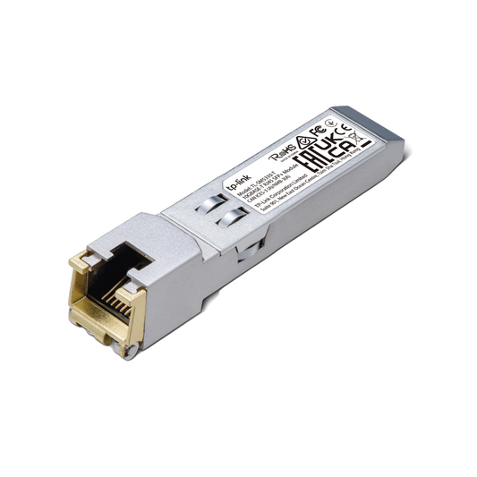 Transceptor mini-GBIC SFP+ RJ45 / Admite 10GBASE-T, 5GBASE-T, 2.5GBASE-T, 1000BASE-T y 100BASE-TX / Distancia Hasta 30 metros / Conector RJ45 (10G)