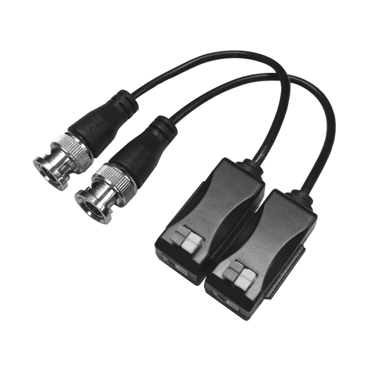 Kit de Transceptores (Baluns) con Terminal PUSH SUPERIOR PIG TAIL en ambos conectores, Resolución 4K , Cable flexible COAXIAL Blindado / COAXITRON / AUDIO POR COAXITRON /Conector 100% COBRE / Calidad PREMIUM
