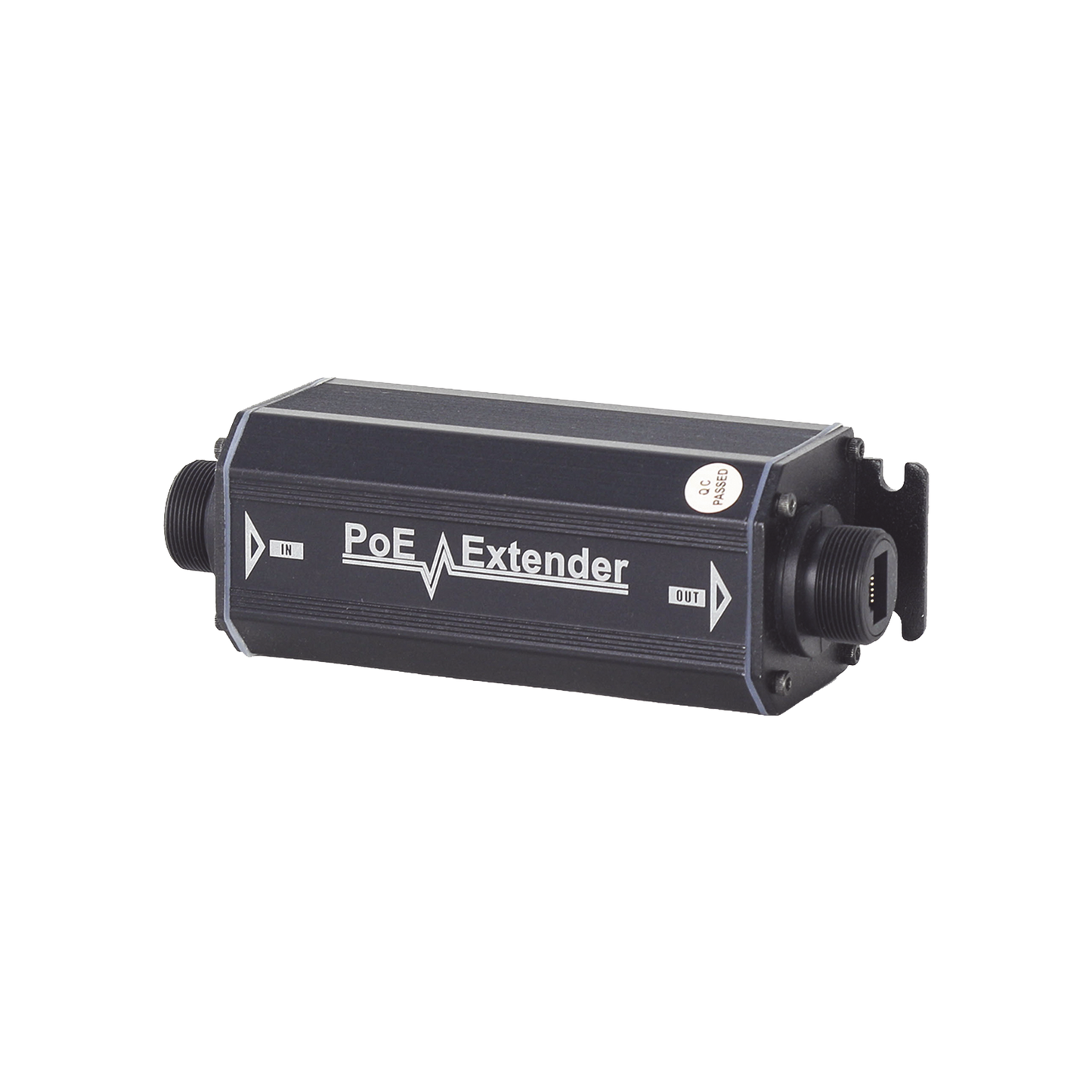 Extensor PoE / 100 Metros / Intemperie (IP66) / 60 Watts / 1 Puerto de Entrada / 1 Puerto de Salida PoE / No requiere alimentación.