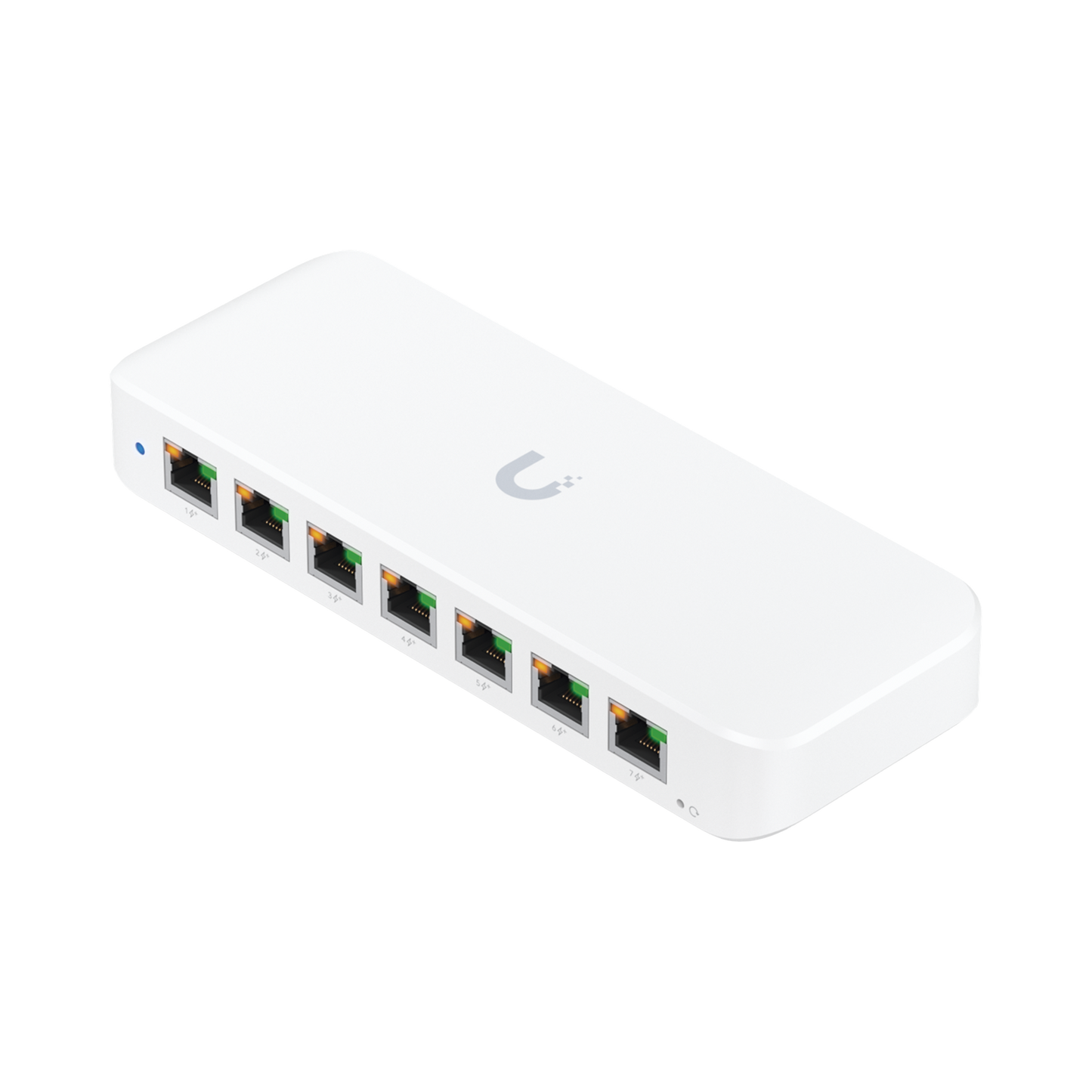 UniFi Switch Ultra Administrable 8 puertos GbE / (1) puerto POE++ IN y (7) puertos POE+/ Wattaje depende de fuente o POE IN, hasta 42W, No incluye fuente/inyector