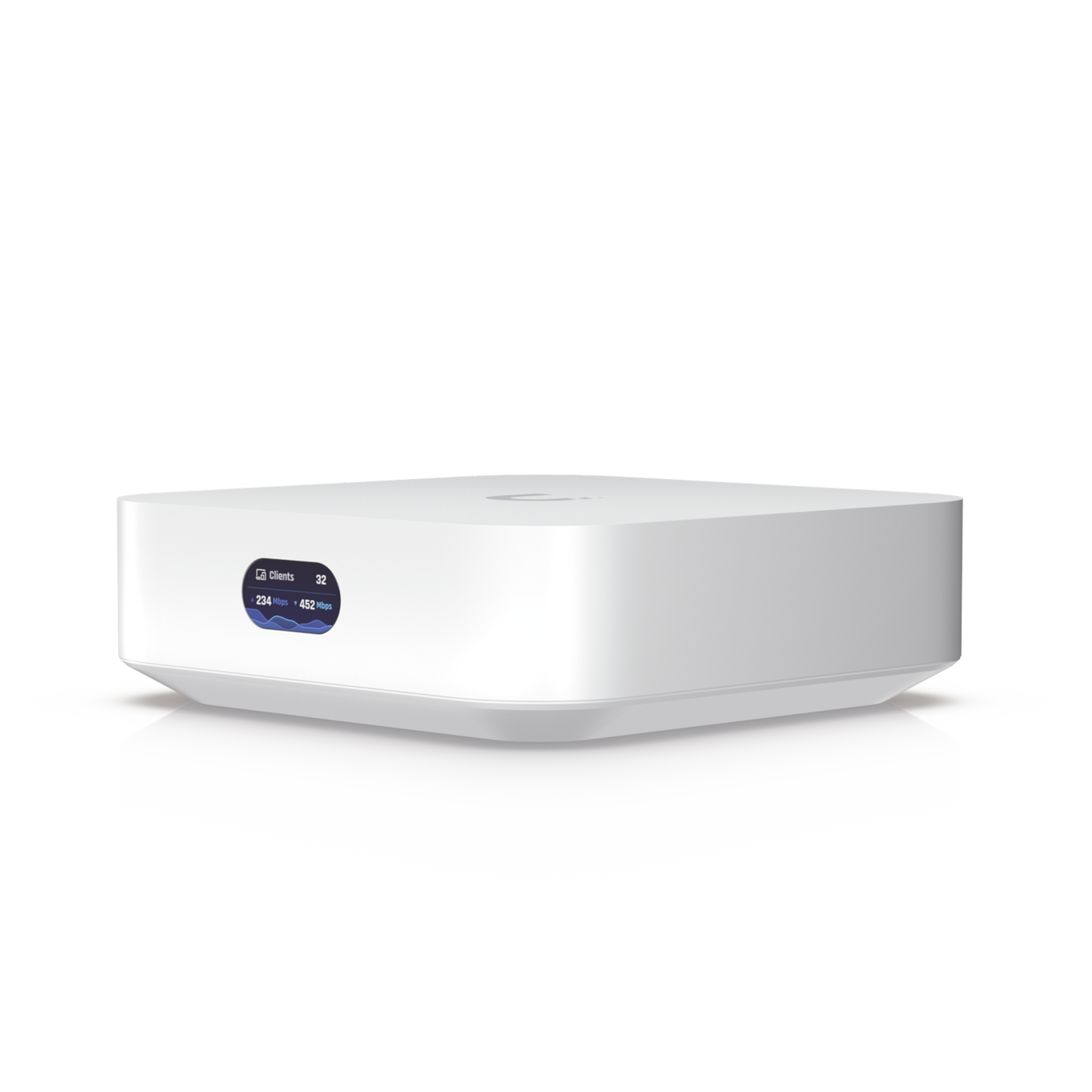 Router UniFi Ultra Express UX con WiFi 6, 1 puerto WAN GbE / 1 puerto GbE LAN. Administra hasta 4 dispositivos UniFi en modo Gateway, o funciona como AP, hasta 50 clientes
