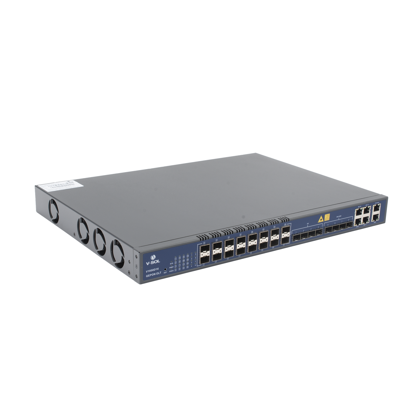 OLT de 16 puertos EPON con 12 puertos Uplink (4 puertos Gigabit Ethernet + 4 puertos SFP + 4 puertos SFP+) , hasta 1,024 ONUS