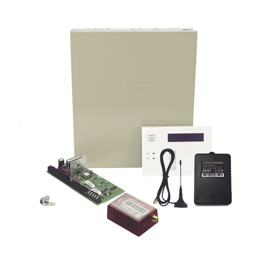 (2 Años 4GLTEM/5G ILIMITADO INCLUIDO) Kit Vista48LA con comunicador 4GLTEM/5G MN01, Teclado, Gabinete y Transformador