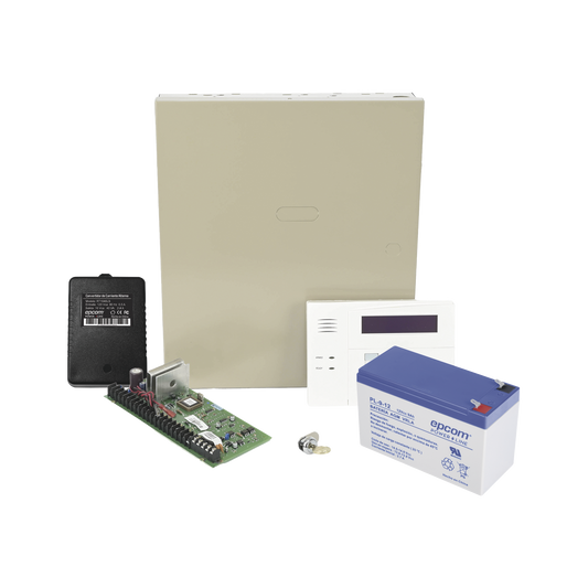 Kit de Panel de Alarma VISTA48LA con Batería de 9Ah, Transformador y Gabinete