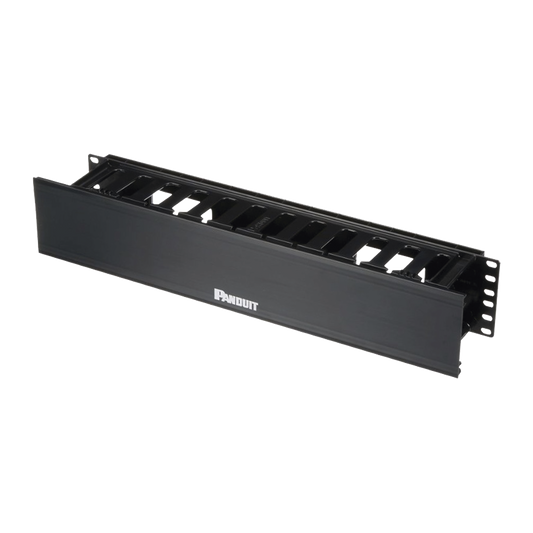 Organizador de Cables Horizontal PatchLink, Sencillo (Solo Frontal), Con Tapa Extendida, Para Rack de 19in, 2UR