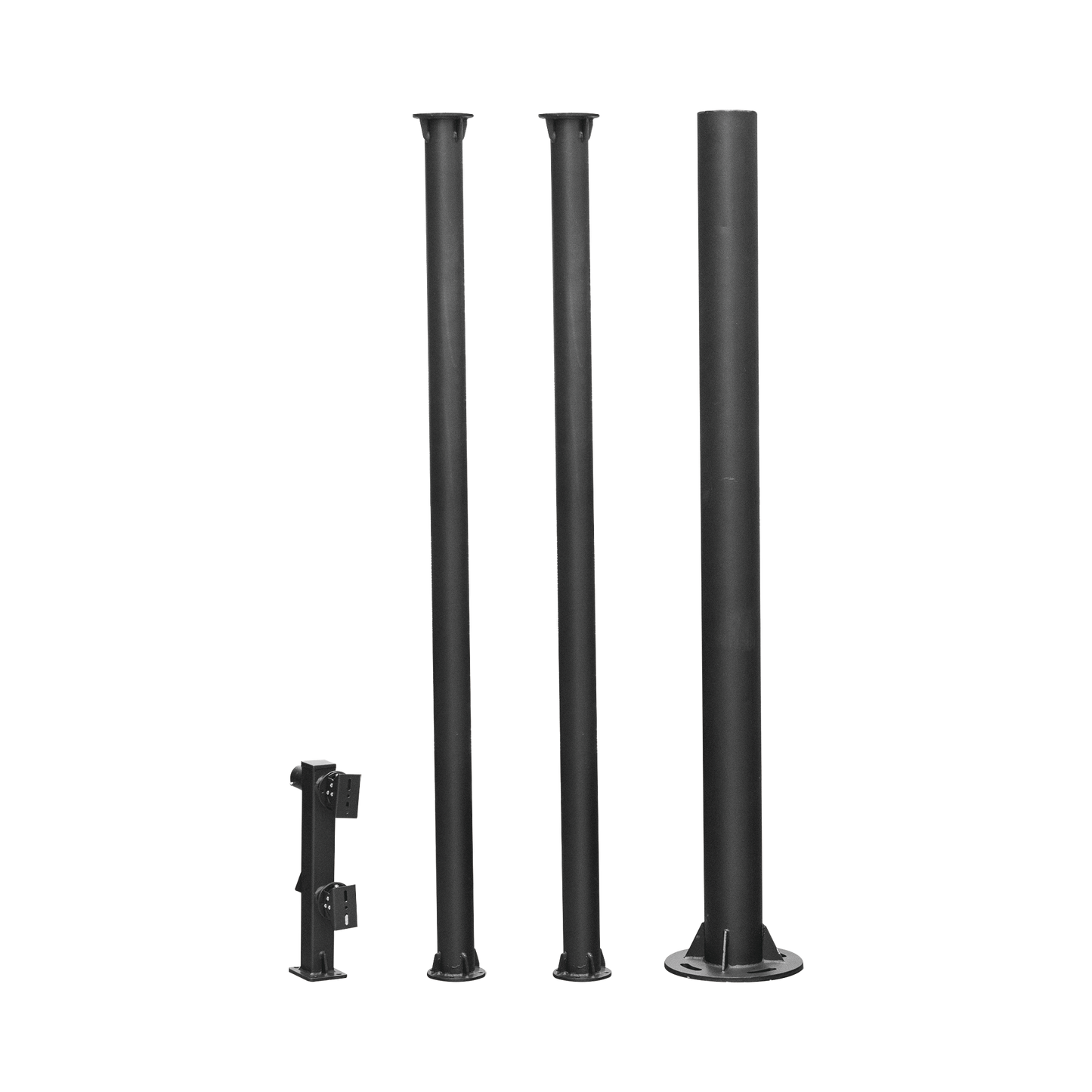 Poste Seccionado de 6 Metros / Tubos Mas Gruesos / Especializado para la Instalación de Videovigilancia / Incluye Base de Cimentación y Brazo para Cámara PTZ / Color Negro