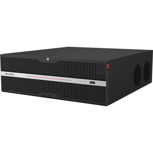 [Doble Poder de Decodificación] NVR 32 Megapixel (8K) / 128 Canales IP / AcuSense / ANPR / Conteo de Personas / 16 Bahías de Disco Duro / 2 Tarjetas de Red / Soporta RAID con Hot Swap / 2 HDMI en 8K / POS / Alarmas I/O / Smart Search