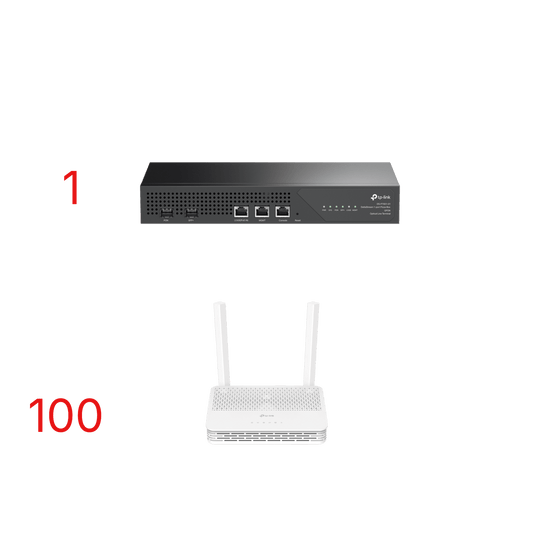 Kit para ISP`s / OLT DS-P7001-01 con Paquete de 100 ONU´s Modelo XC220G3