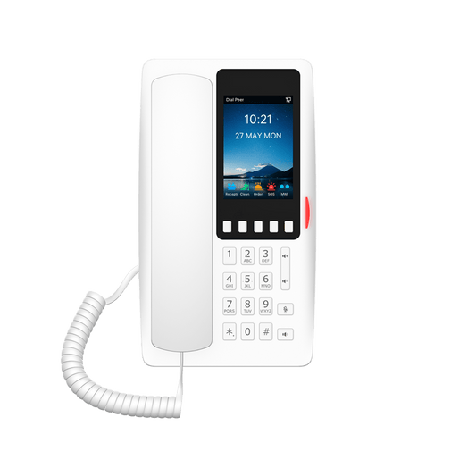 Teléfono IP Wi-Fi Hotelero con PoE, Puerto USB de Carga y Pantalla LCD de 3.5"